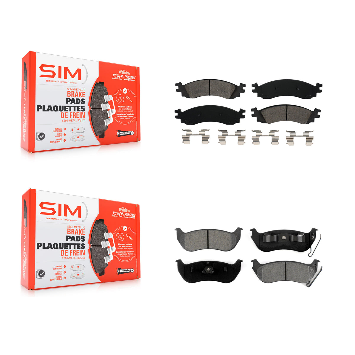 Front Rear Semi-Metallic Brake Pads Kit For Ford Explorer Sport Trac Mercury Mountaineer KSM-100068