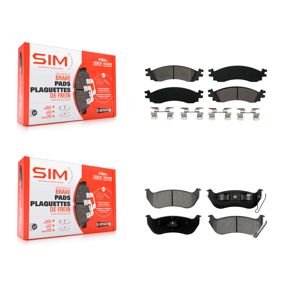 Front Rear Semi-Metallic Brake Pads Kit For Ford Explorer Sport Trac Mercury Mountaineer KSM-100068