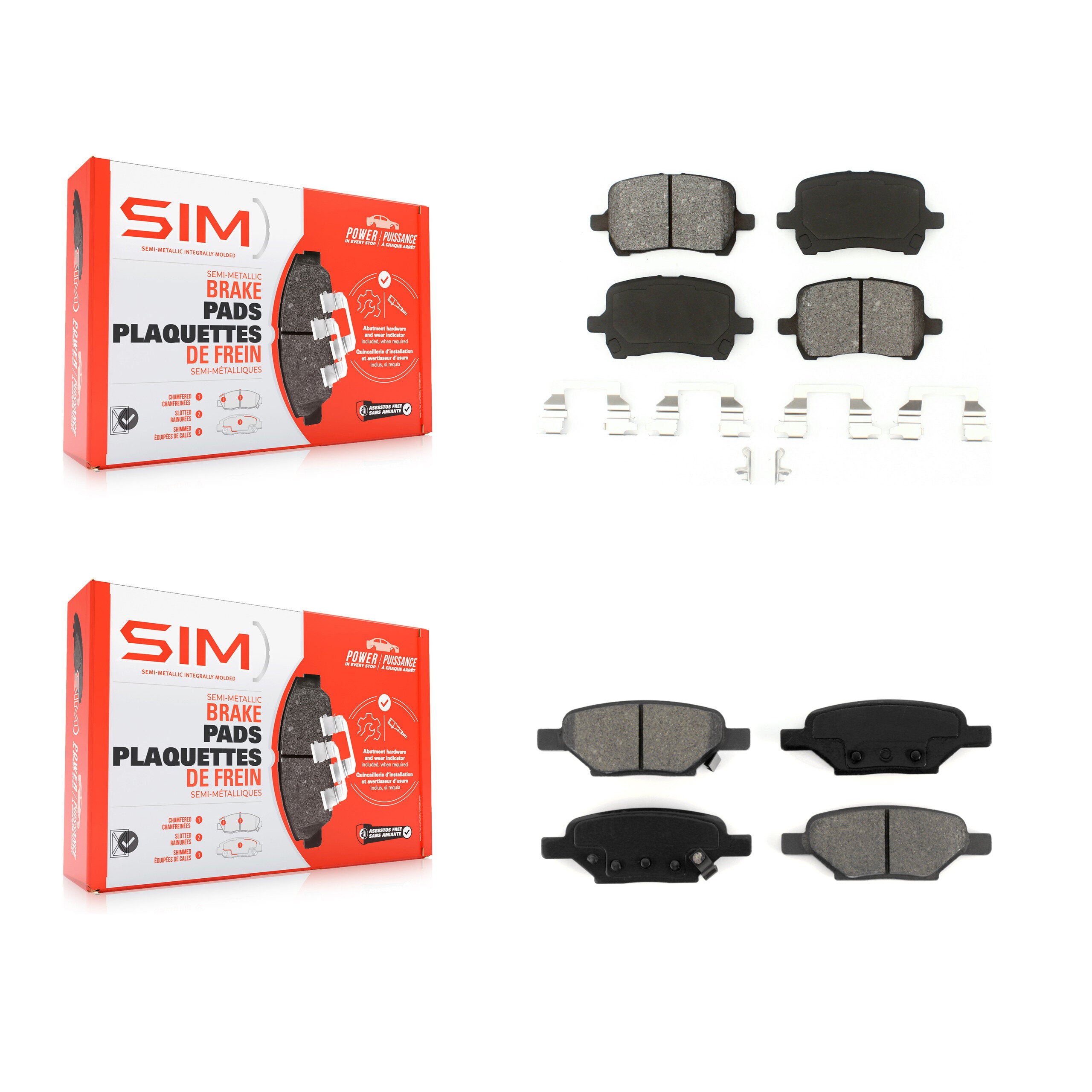 Front Rear Semi-Metallic Brake Pad Kit For Chevrolet Malibu Pontiac G6 Cobalt G5 HHR Aura KSM-100071