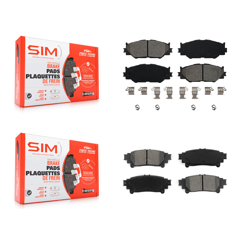 Front Rear Semi-Metallic Brake Pad Kit For Lexus IS250 Base with RWD With F Sport Package KSM-100076
