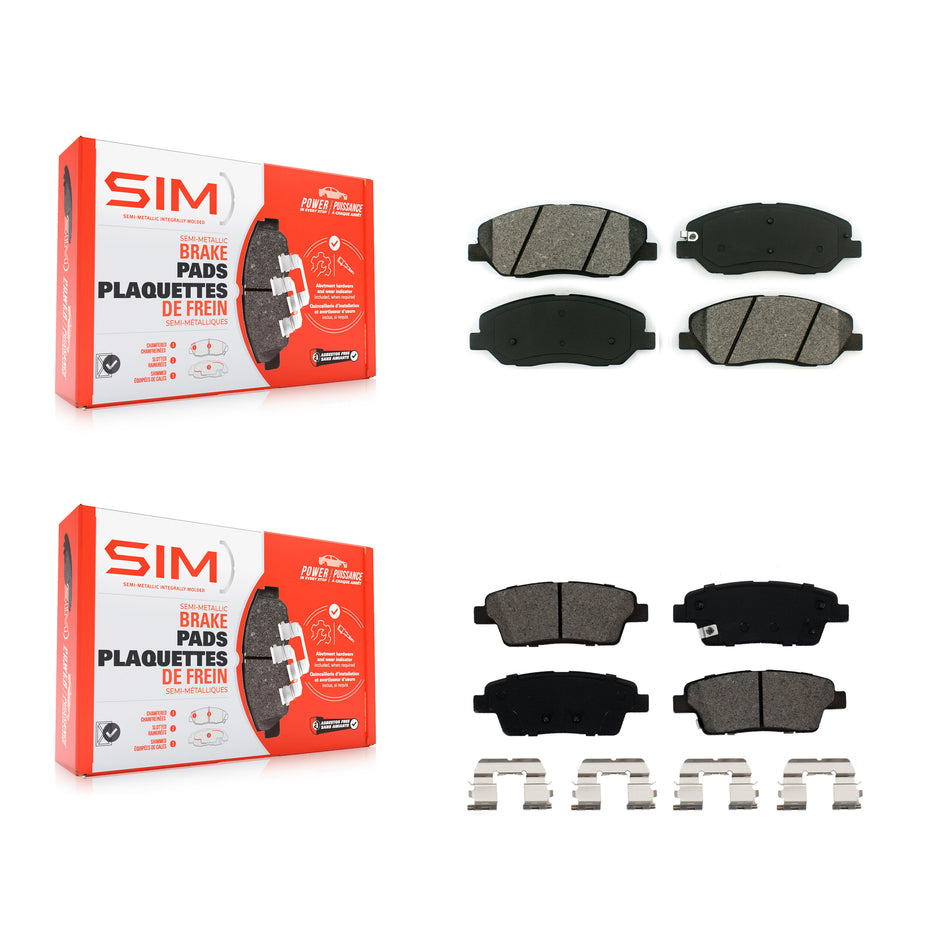 Front Rear Semi-Metallic Brake Pads Kit For Hyundai Genesis 3.8L KSM-100082