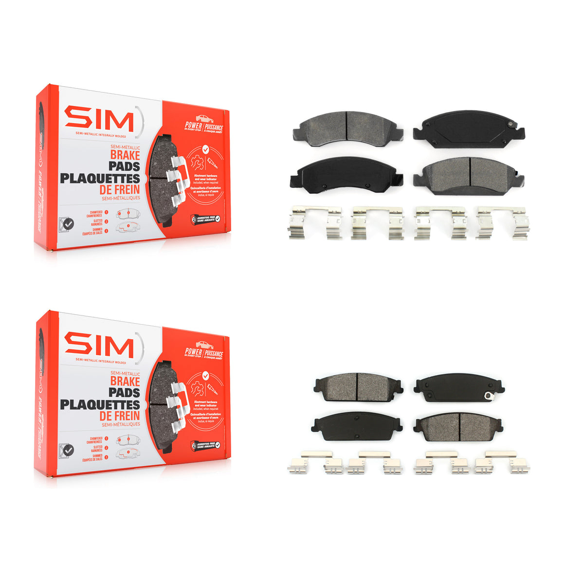 Front Rear Semi-Metallic Brake Pads Kit For Chevrolet GMC Sierra 1500 Silverado Avalanche KSM-100133