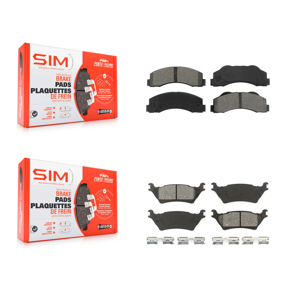 Front Rear Semi-Metallic Brake Pads Kit For Ford F-150 KSM-100162