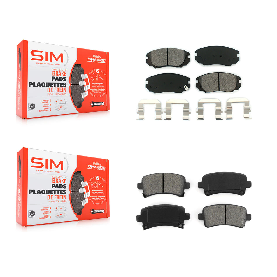 Front Rear Semi-Metallic Brake Pads Kit For Chevrolet Buick Malibu Impala LaCrosse Regal KSM-100164