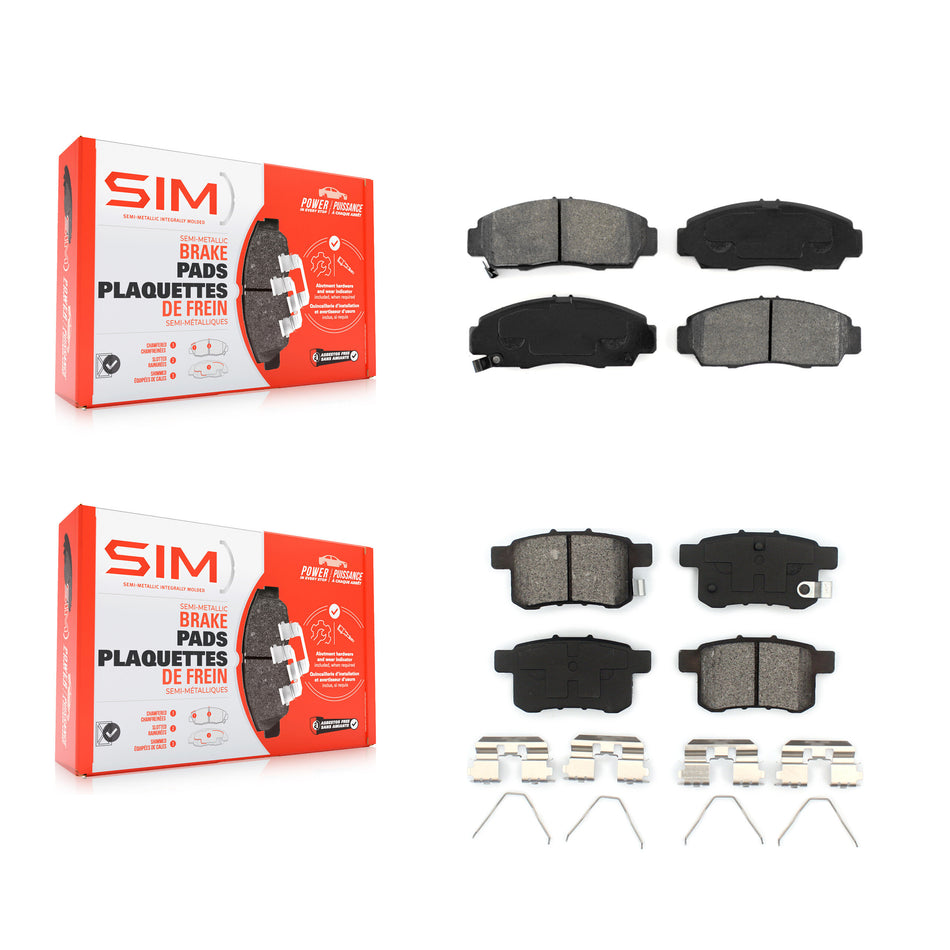 Front Rear Semi-Metallic Brake Pads Kit For Honda Accord Acura TSX KSM-100176