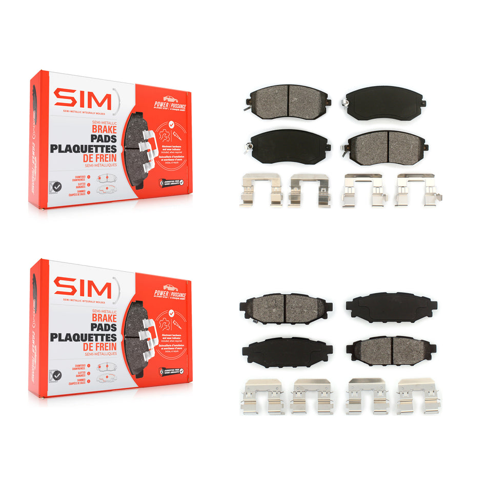 Front Rear Semi-Metallic Brake Pads Kit For Subaru Forester Impreza XV Crosstrek Outback KSM-100186