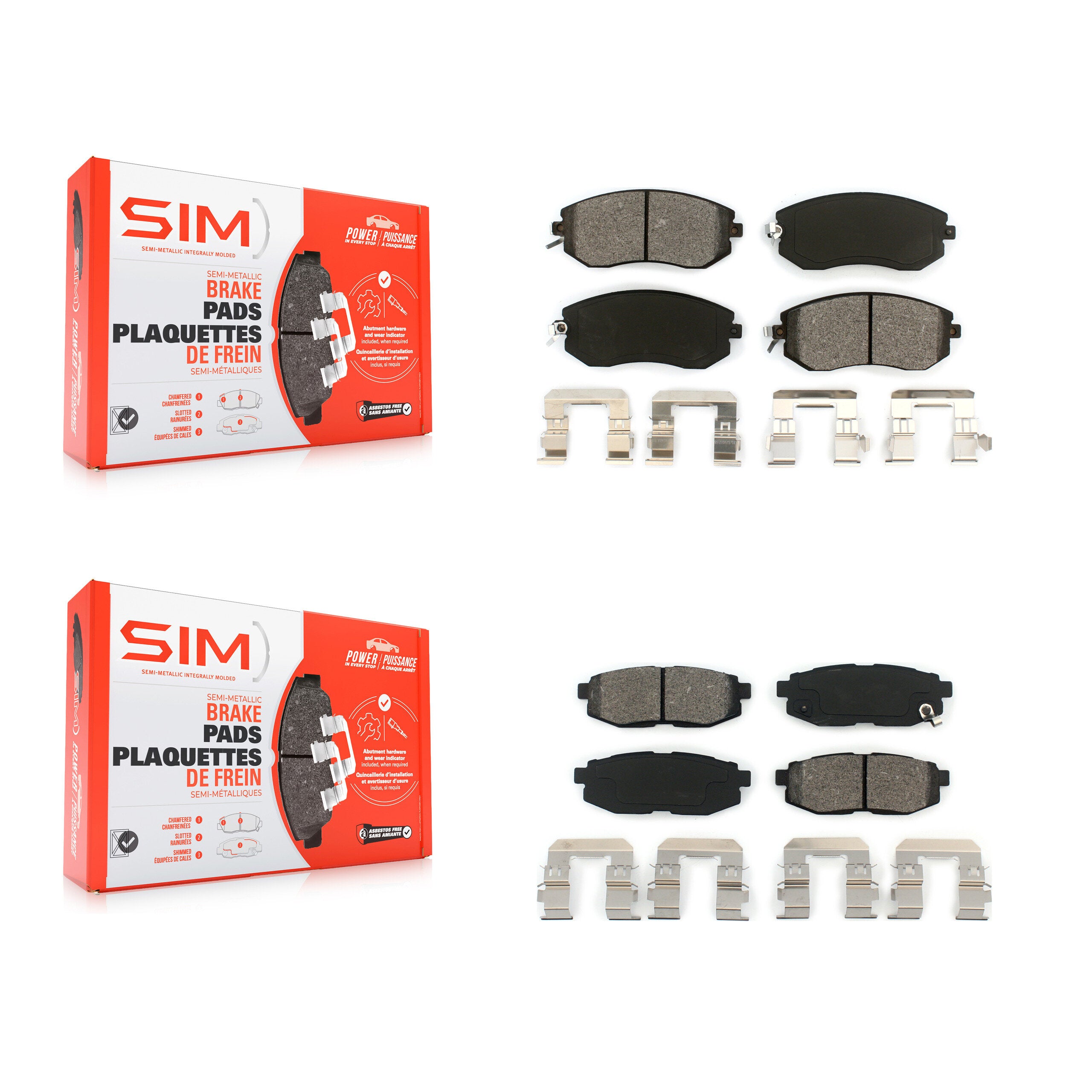 Front Rear Semi-Metallic Brake Pads Kit For Subaru BRZ Scion FR-S Toyota 86 GR86 KSM-100187