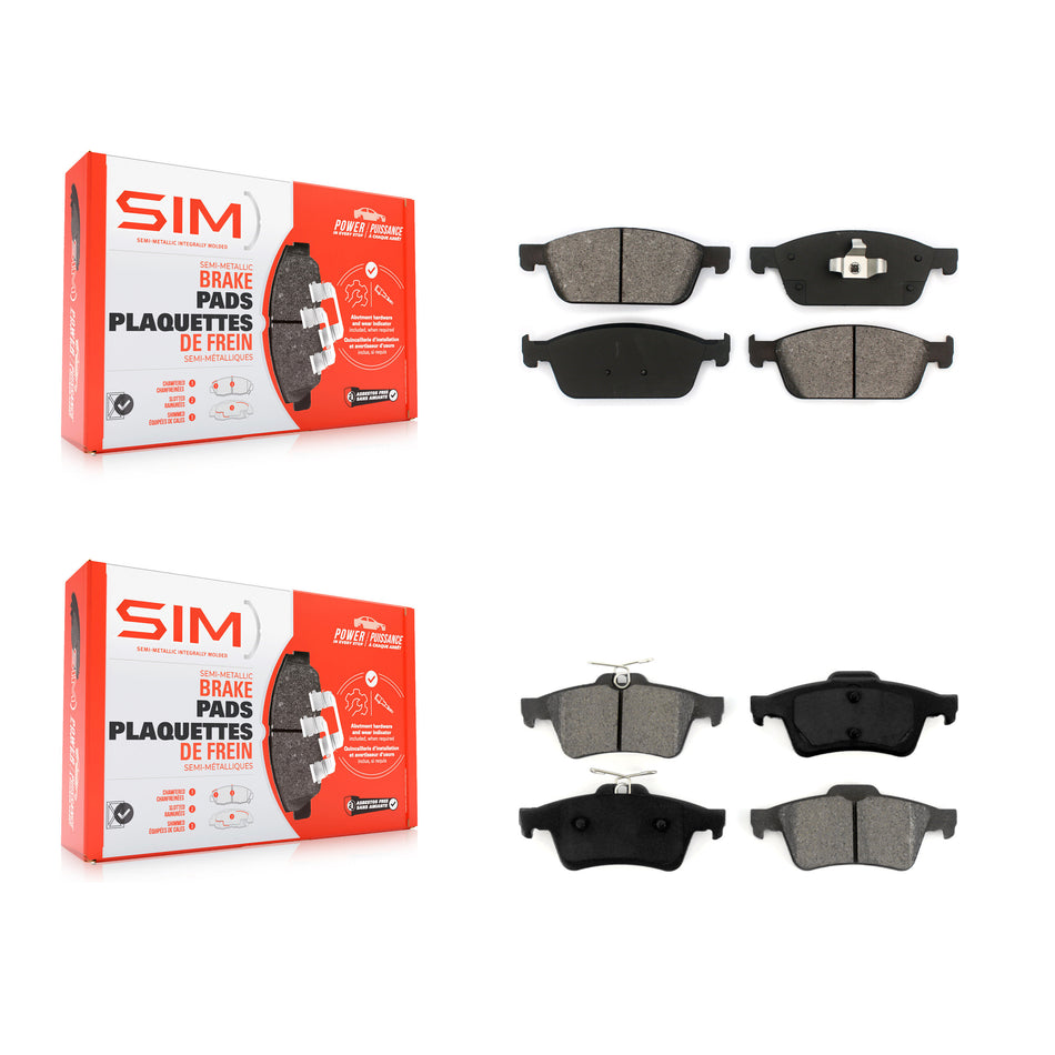 Front Rear Semi-Metallic Brake Pads Kit For Ford Escape Transit Connect KSM-100205