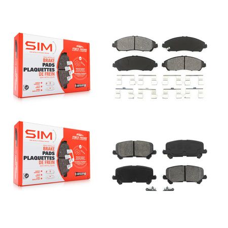 Front Rear Semi-Metallic Brake Pads Kit For Honda Pilot Ridgeline Acura MDX KSM-100216
