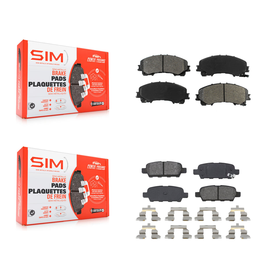 Front Rear Semi-Metallic Brake Pads Kit For Nissan Rogue INFINITI QX50 KSM-100219