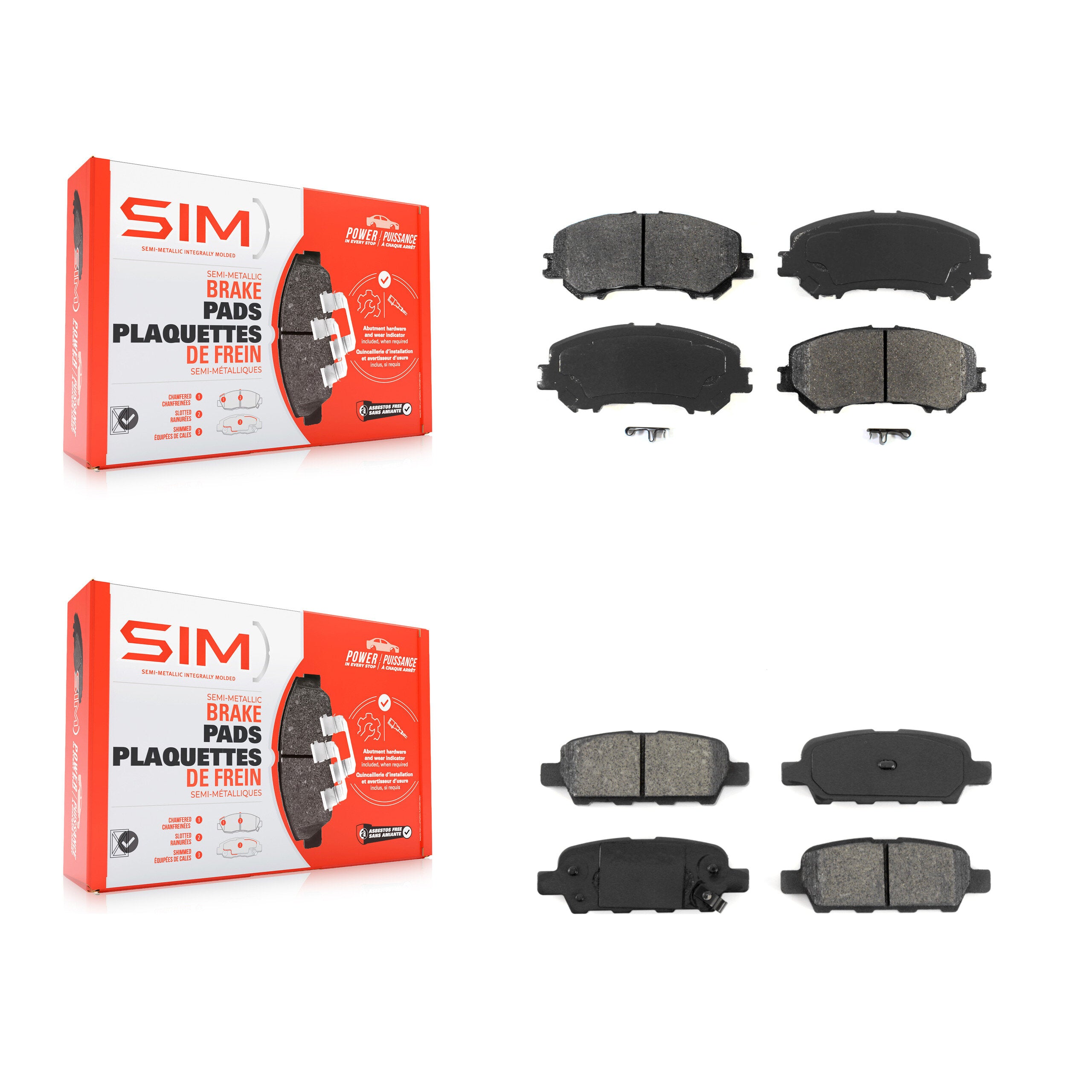 Front Rear Semi-Metallic Brake Pads Kit For Nissan Rogue Sport Qashqai KSM-100220