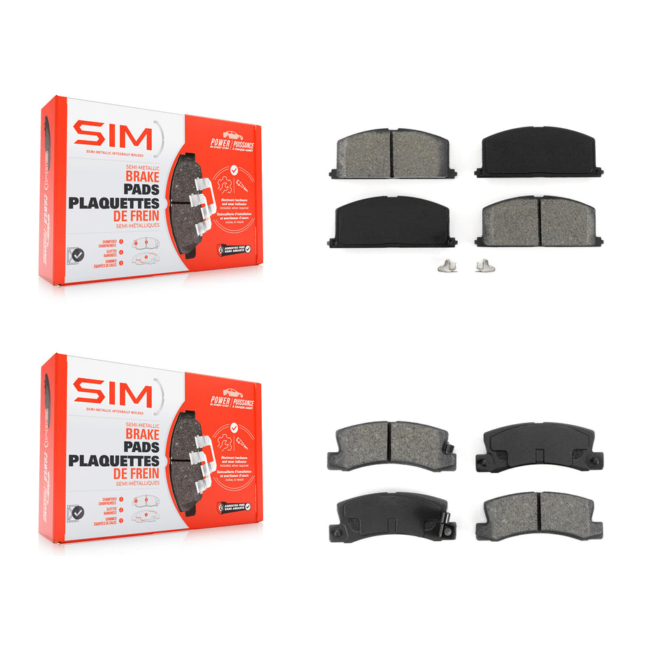 Front Rear Semi-Metallic Brake Pad Kit For Toyota Corolla Celica Geo Prizm Chevrolet Nova KSM-100227