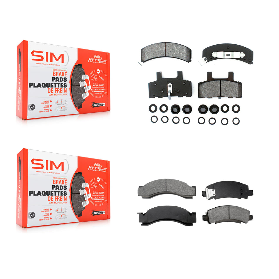 Front Rear Semi-Metallic Brake Pads Kit For GMC C2500 Chevrolet R2500 With 7200 Lb GVW KSM-100234