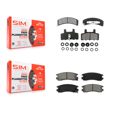 Front Rear Semi-Metallic Brake Pads Kit For 1999 Cadillac DeVille Drum rear brakes KSM-100235