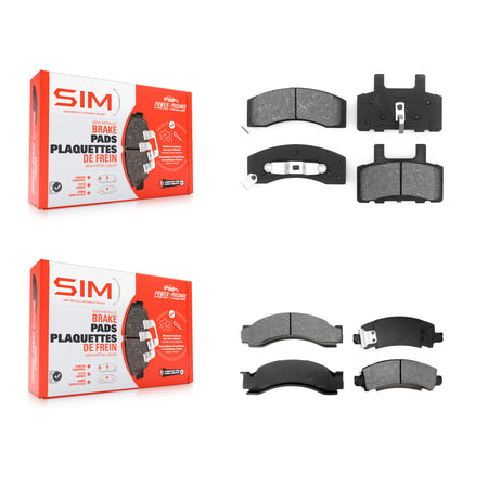 Front Rear Semi-Metallic Brake Pad Kit For GMC C3500 Chevrolet K3500 C2500 K2500 Suburban KSM-100238