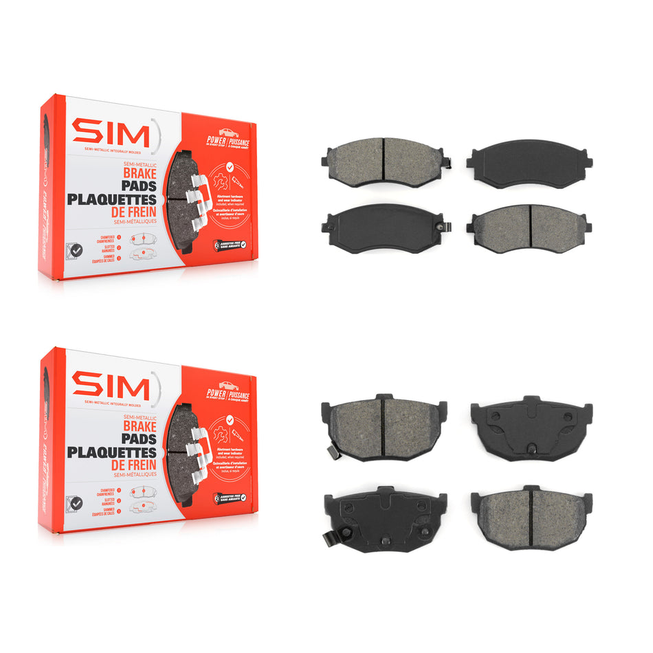 Front Rear Semi-Metallic Brake Pads Kit For 1990-1992 Nissan Stanza Disc rear brakes KSM-100242