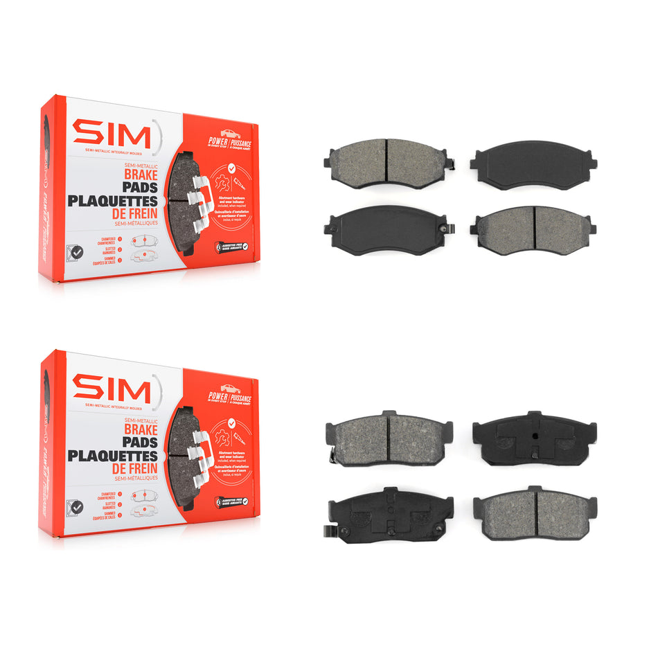 Front Rear Semi-Metallic Brake Pads Kit For Nissan Sentra INFINITI G20 KSM-100243