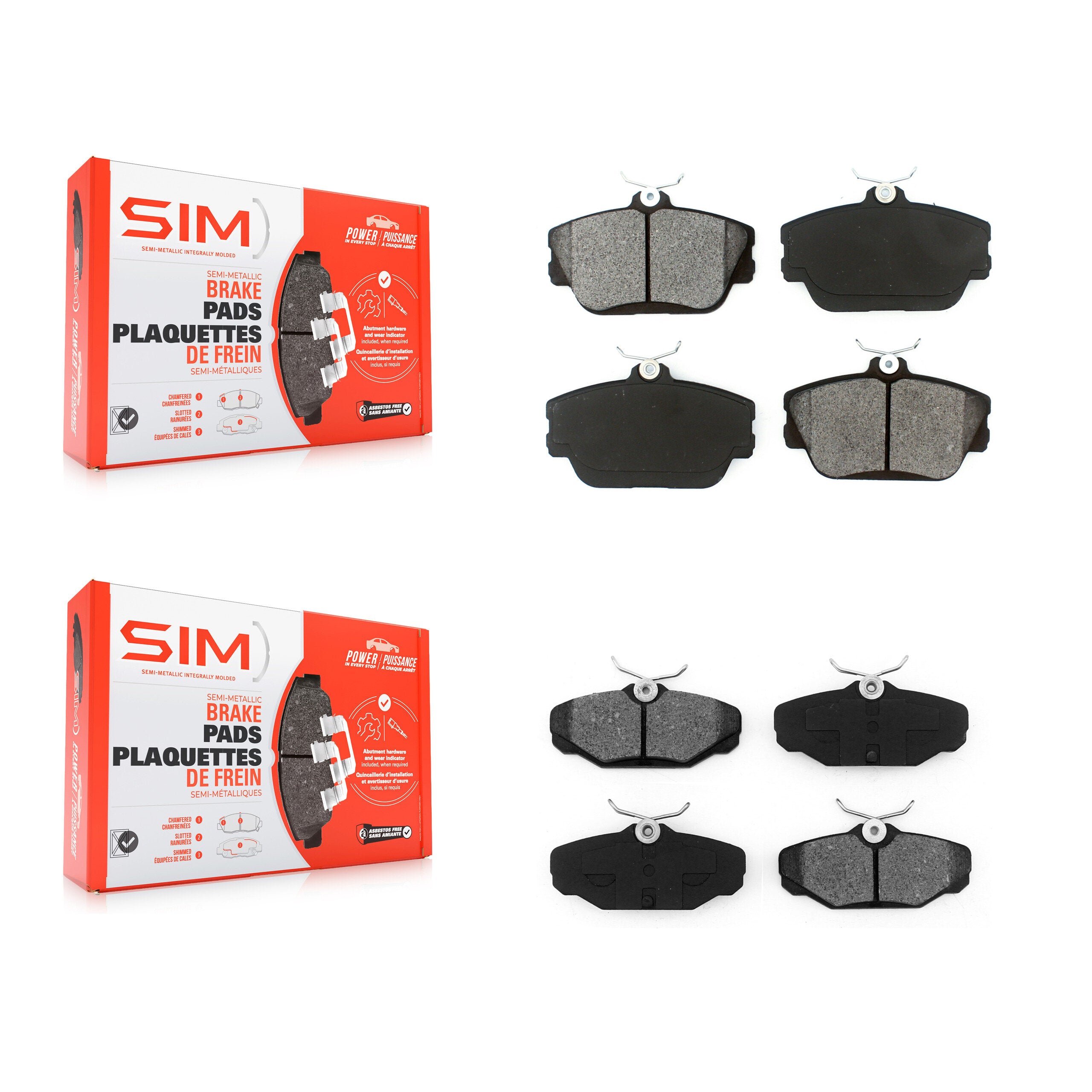 Front Rear Semi-Metallic Brake Pads Kit For Ford Taurus Lincoln Continental Mercury Sable KSM-100270