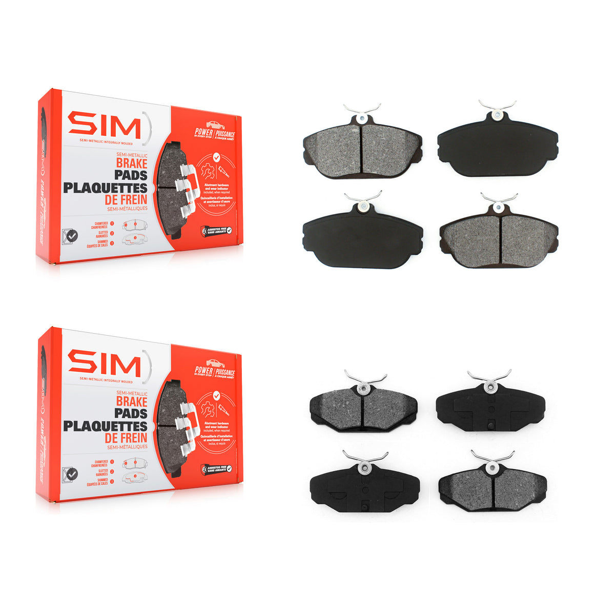Front Rear Semi-Metallic Brake Pads Kit For Ford Taurus Mercury Sable Lincoln Continental KSM-100272