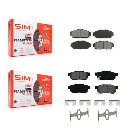Front Rear Semi-Metallic Brake Pads Kit For Acura Integra Honda Civic KSM-100273
