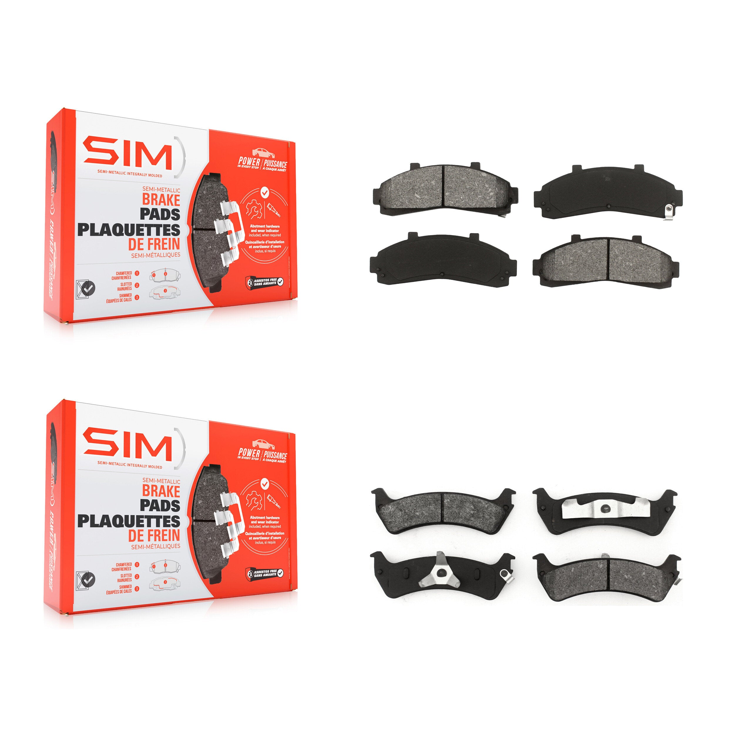 Front Rear Semi-Metallic Brake Pads Kit For Ford Ranger Explorer Mercury Mountaineer KSM-100286