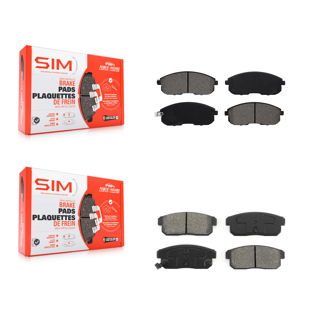 Front Rear Semi-Metallic Brake Pads Kit For Nissan Sentra INFINITI G20 KSM-100289