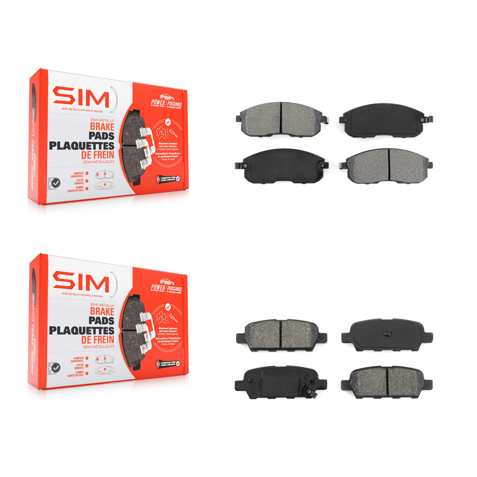 Front Rear Semi-Metallic Brake Pads Kit For Nissan Sentra Altima Juke 350Z INFINITI G35 KSM-100346
