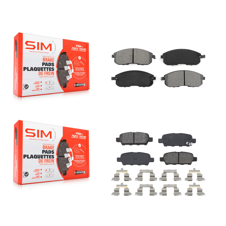 Front Rear Semi-Metallic Brake Pads Kit For Nissan Sentra Altima Juke 350Z INFINITI G35 KSM-100346