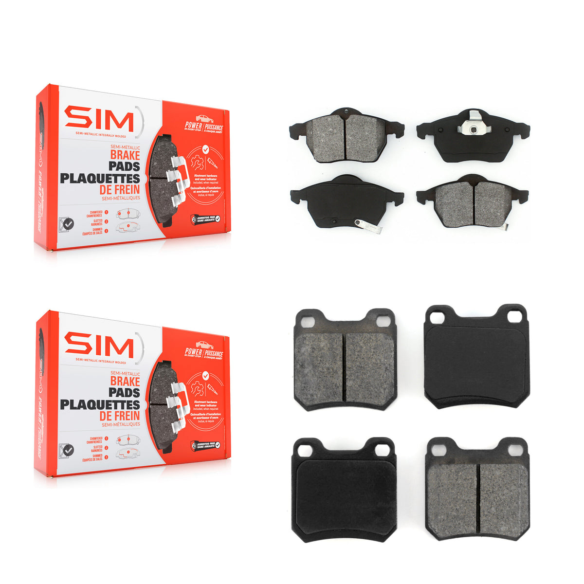 Front Rear Semi-Metallic Brake Pads Kit For Saab Saturn 9-3 L200 L300 L100 LW200 LS1 900 KSM-100350