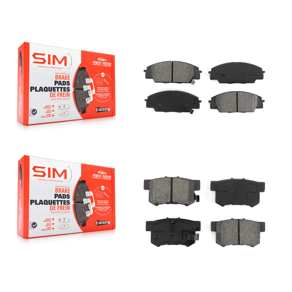 Front Rear Semi-Metallic Brake Pads Kit For Honda Civic Acura CSX RSX S2000 KSM-100355