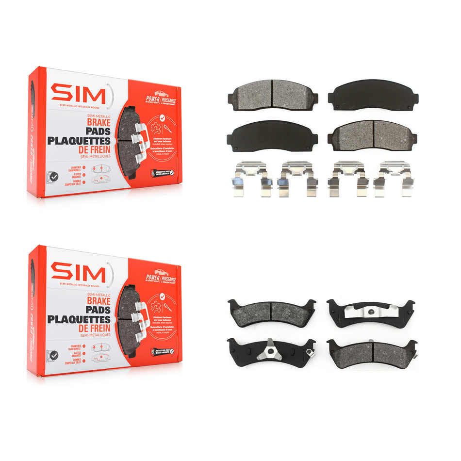 Front Rear Semi-Metallic Brake Pads Kit For 01-02 Ford Explorer Sport With Steel Piston KSM-100357