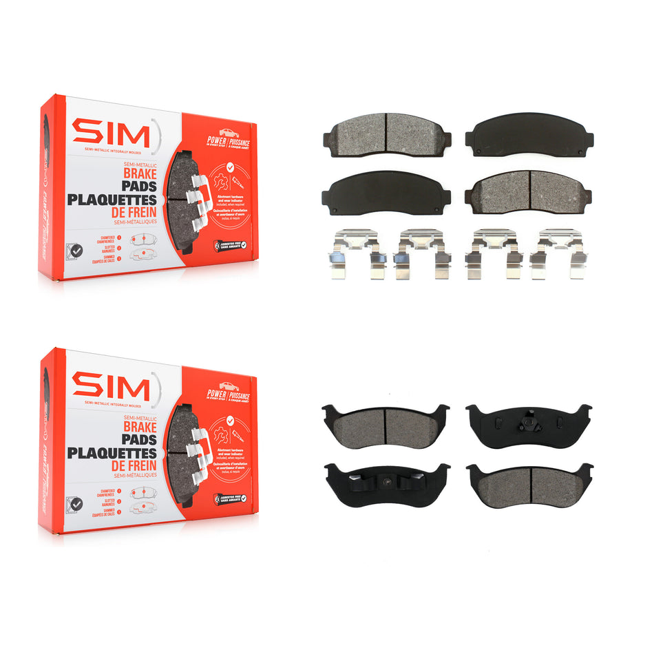 Front Rear Semi-Metallic Brake Pads Kit For Ford Explorer Mercury Mountaineer KSM-100358