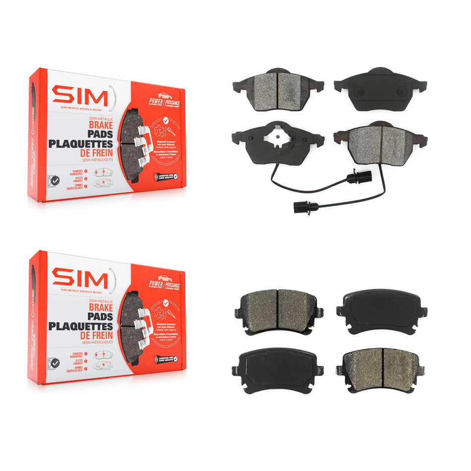 Front Rear Semi-Metallic Brake Pad Kit For 03-04 Audi RS6 With 312mm Diameter Rotor KSM-100361