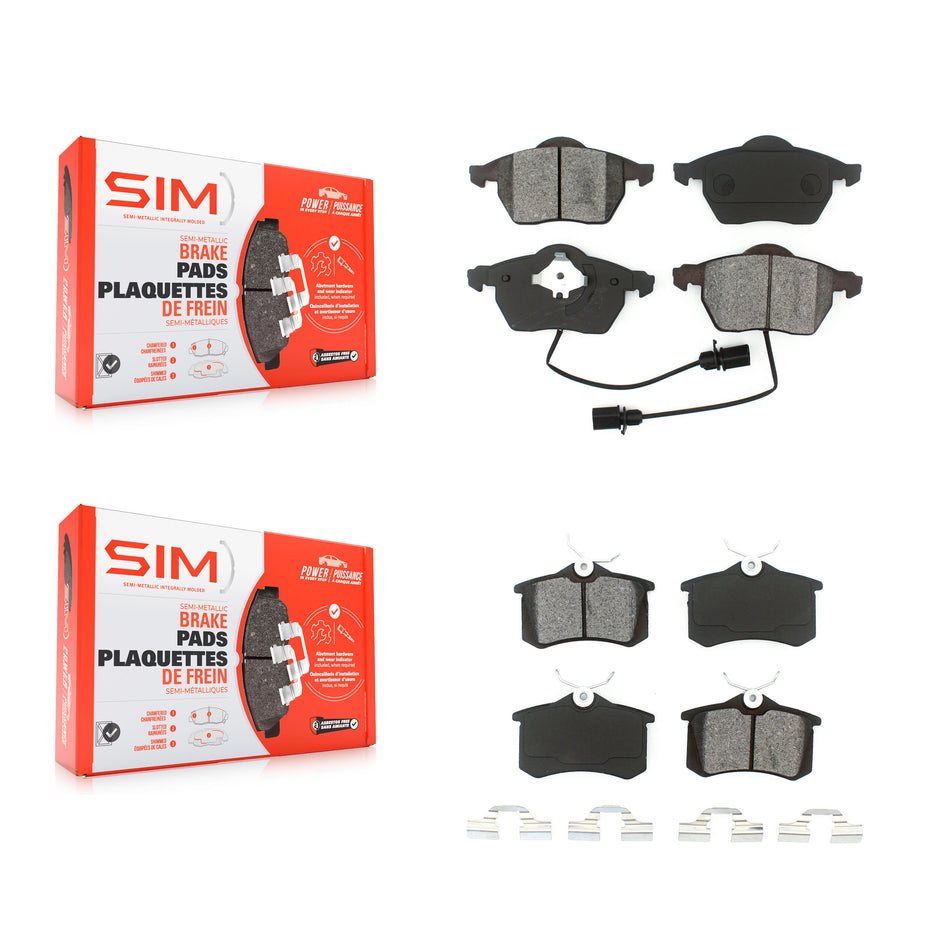 Front Rear Semi-Metallic Brake Pads Kit For Audi A4 Quattro A6 S4 KSM-100364
