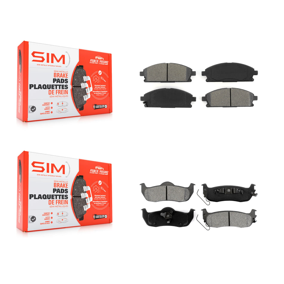 Front Rear Semi-Metallic Brake Pads Kit For 2004 Nissan Pathfinder To 07 04 KSM-100373