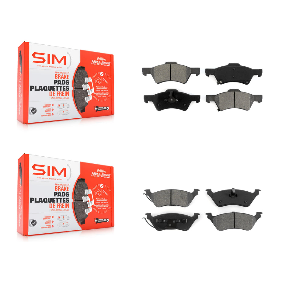 Front Rear Semi-Metallic Brake Pads Kit For Dodge Grand Caravan Chrysler Town & Country KSM-100378