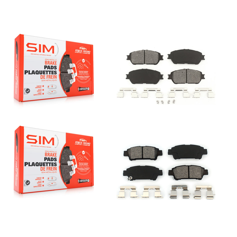 Front Rear Semi-Metallic Brake Pads Kit For 2004-2010 Toyota Sienna KSM-100399
