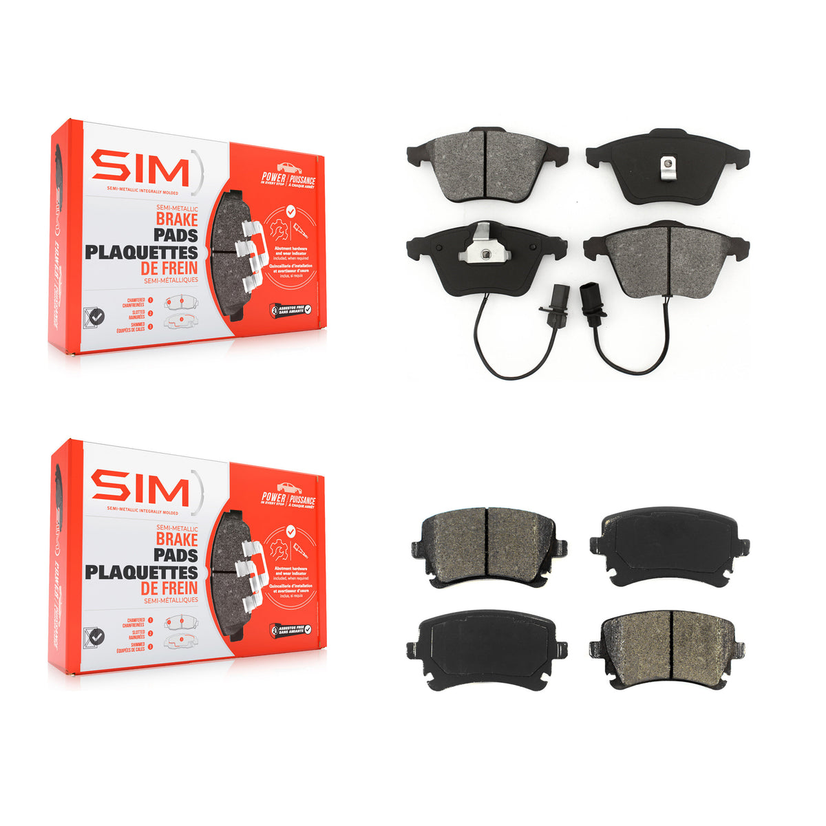 Front Rear Semi-Metallic Brake Pads Kit For Audi RS6 KSM-100410