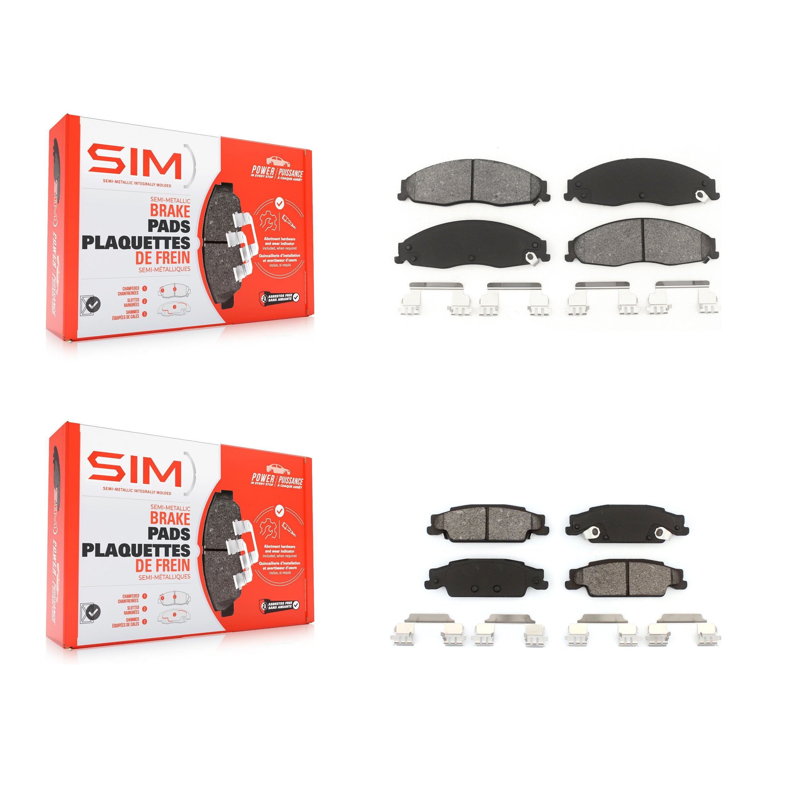 Front Rear Semi-Metallic Brake Pads Kit For Pontiac Grand Prix Cadillac CTS STS KSM-100418