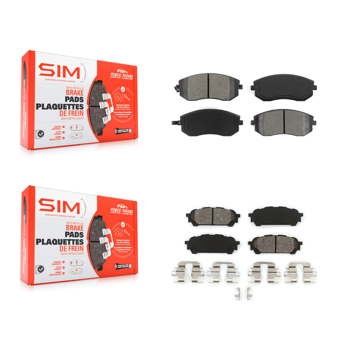 Front Rear Semi-Metallic Brake Pads Kit For Subaru Impreza Forester Saab 9-2X KSM-100423