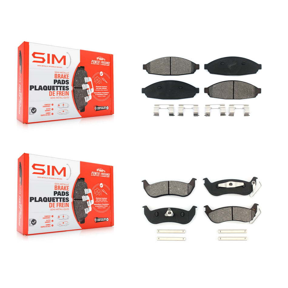 Front Rear Semi-Metallic Brake Pads Kit For Ford Crown Victoria Lincoln Town Car Mercury KSM-100427
