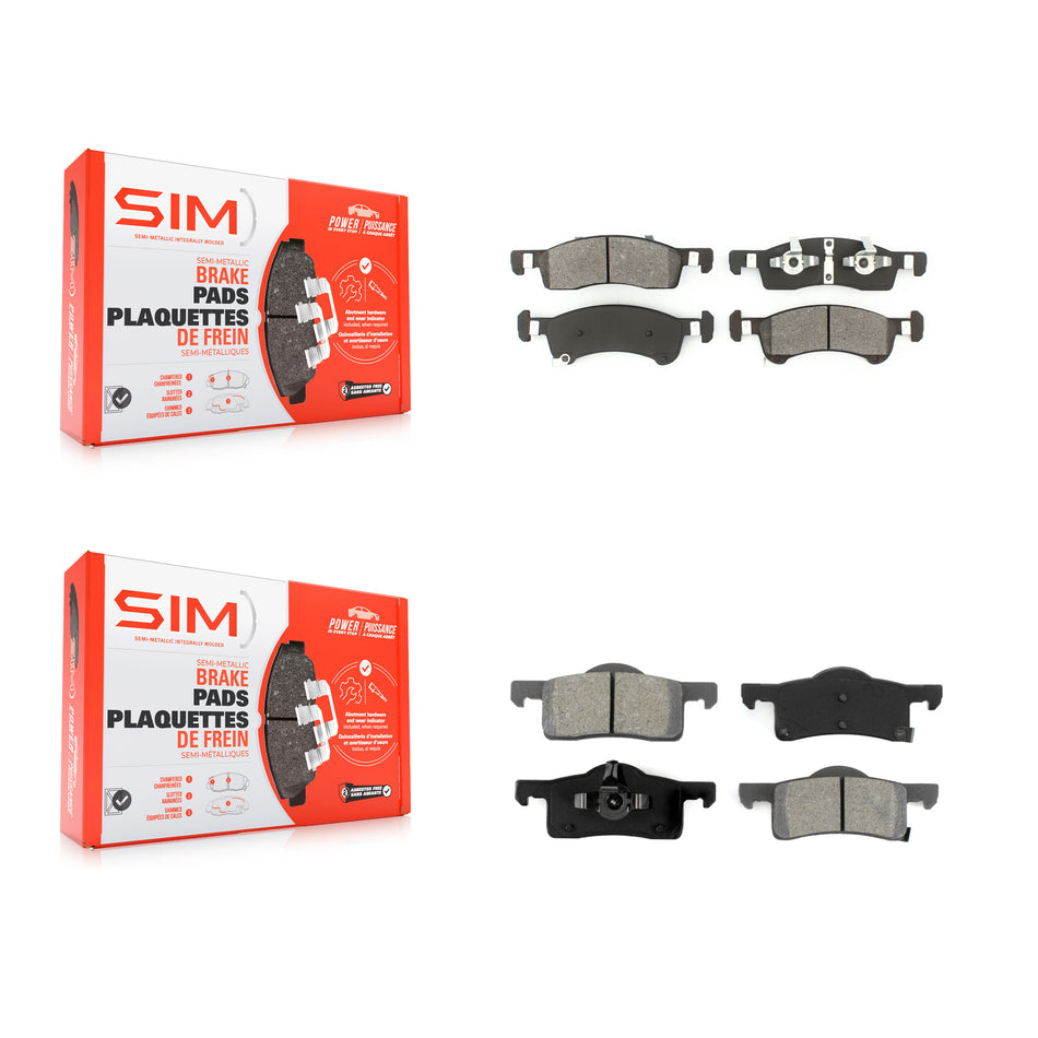 Front Rear Semi-Metallic Brake Pads Kit For Ford Expedition Lincoln Navigator KSM-100428