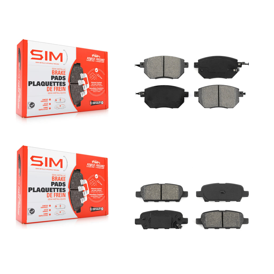 Front Rear Semi-Metallic Brake Pad Kit For Nissan Murano Altima Maxima INFINITI FX35 FX45 KSM-100445