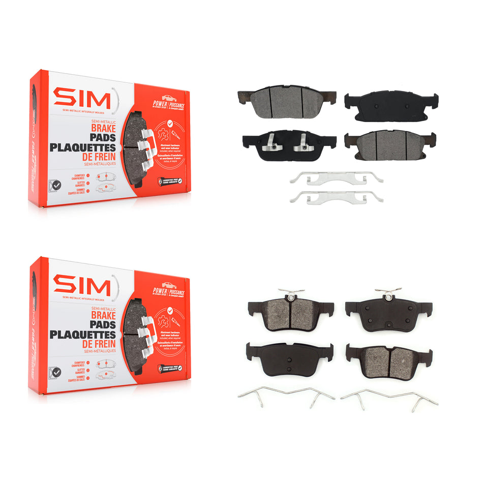 Front Rear Semi-Metallic Brake Pads Kit For Ford Edge Lincoln Nautilus MKX KSM-100470