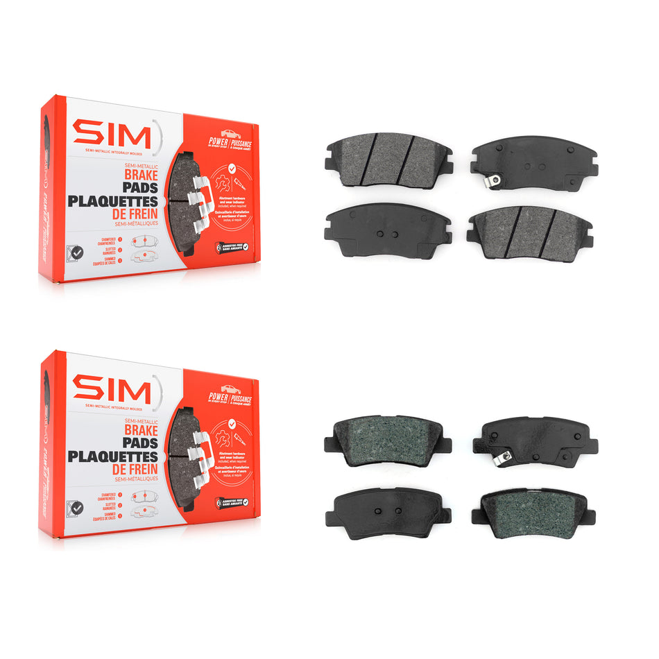 Front Rear Semi-Metallic Brake Pads Kit For 2017-2020 Hyundai Elantra 1.6L KSM-100471