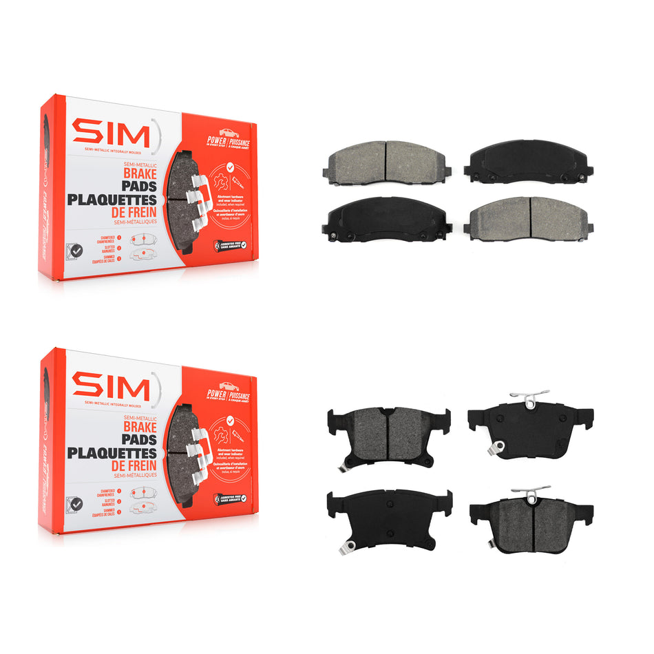 Front Rear Semi-Metallic Brake Pads Kit For Chrysler Pacifica Grand Caravan Voyager KSM-100509
