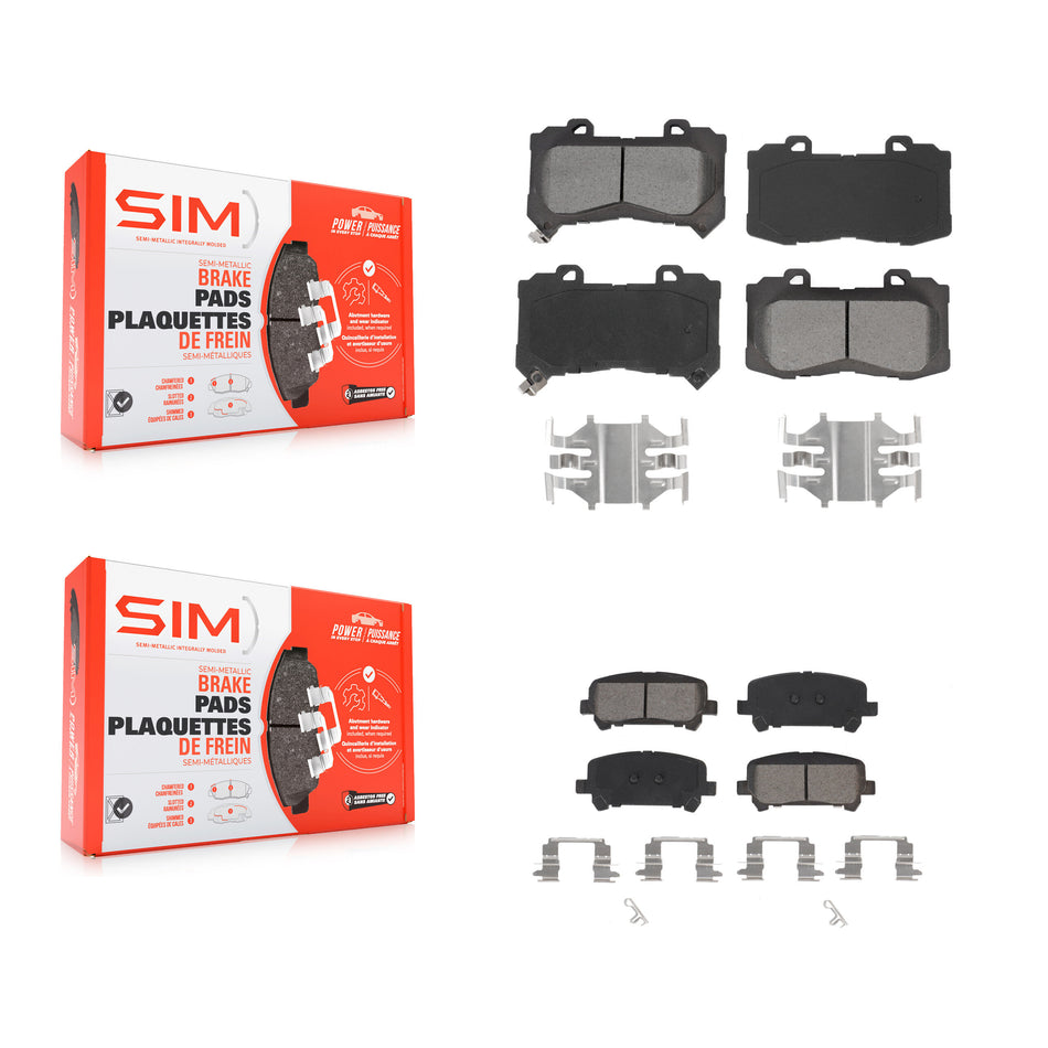 Front Rear Semi-Metallic Brake Pads Kit For 2015-2020 Chevrolet Colorado GMC Canyon KSM-100519