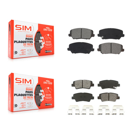 Front Rear Semi-Metallic Brake Pads Kit For 2017 Kia Forte Koup Turbocharged KSM-100522