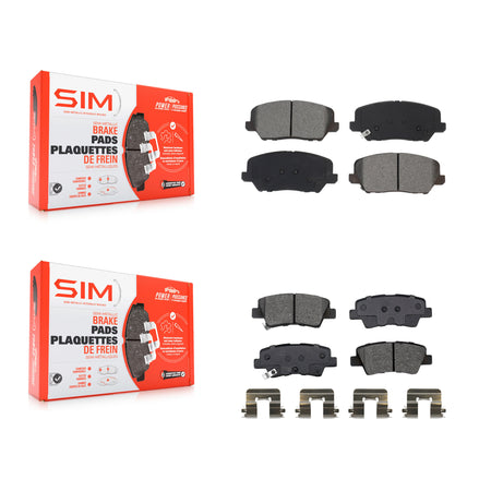 Front Rear Semi-Metallic Brake Pads Kit For Kia Forte Forte5 Hyundai Veloster KSM-100523