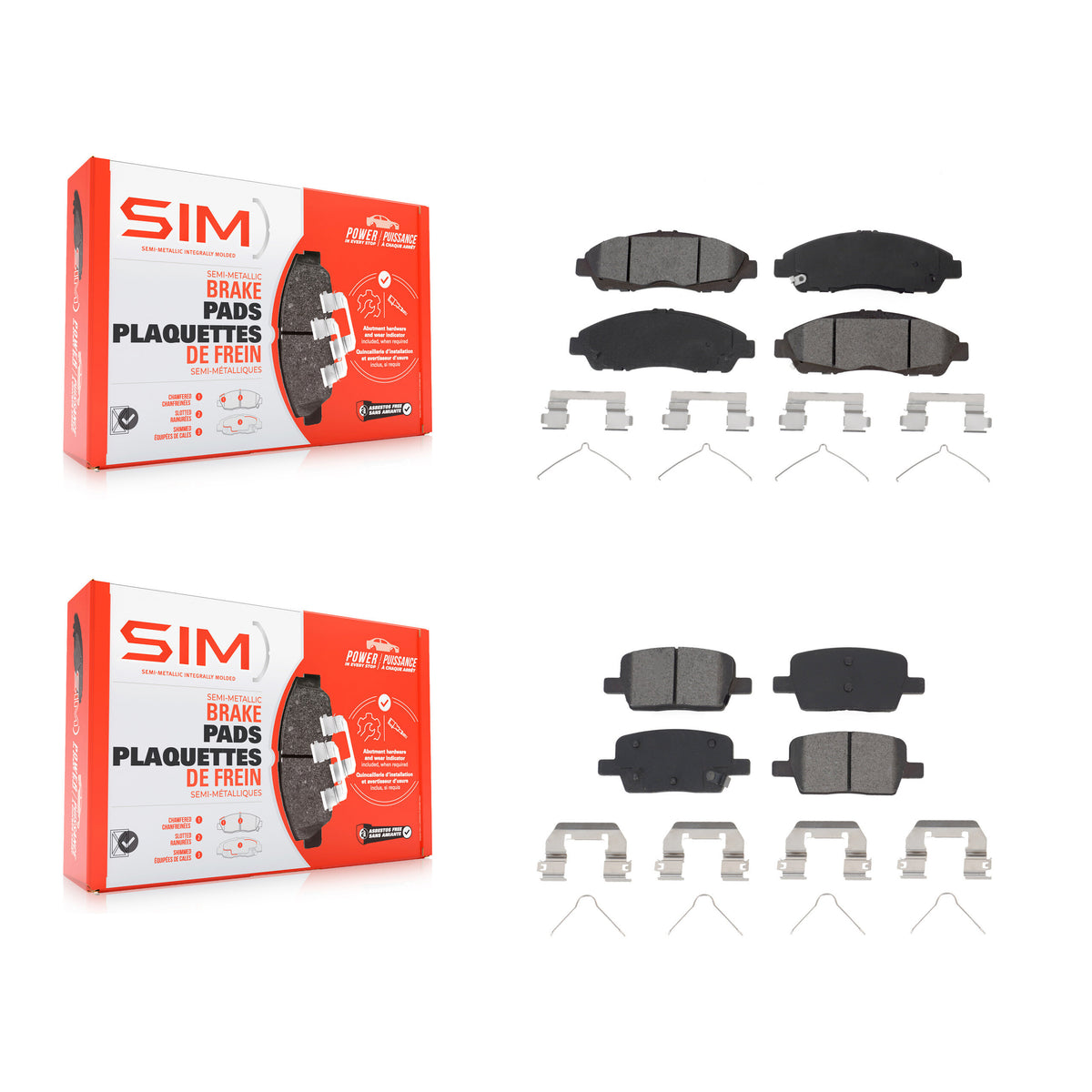 Front Rear Semi-Metallic Brake Pad Kit For Chevrolet Cadillac XT5 Traverse GMC Acadia XT6 KSM-100530